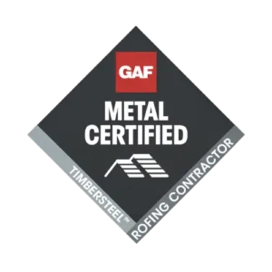 GAF Metal Certified Timbersteel roofing contractor badge